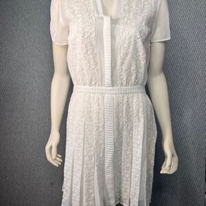 Sachin +‎ Babi Dress Pleated A Line Skirt Coquette Embroidered Ixora Womens 4